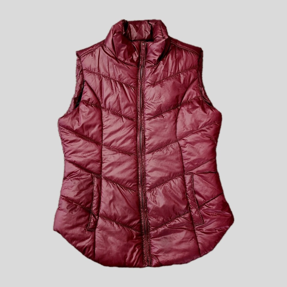 Aeropostale Quilted Burgundy Puffer Vest Womens XS Hiking Camping Outdoor